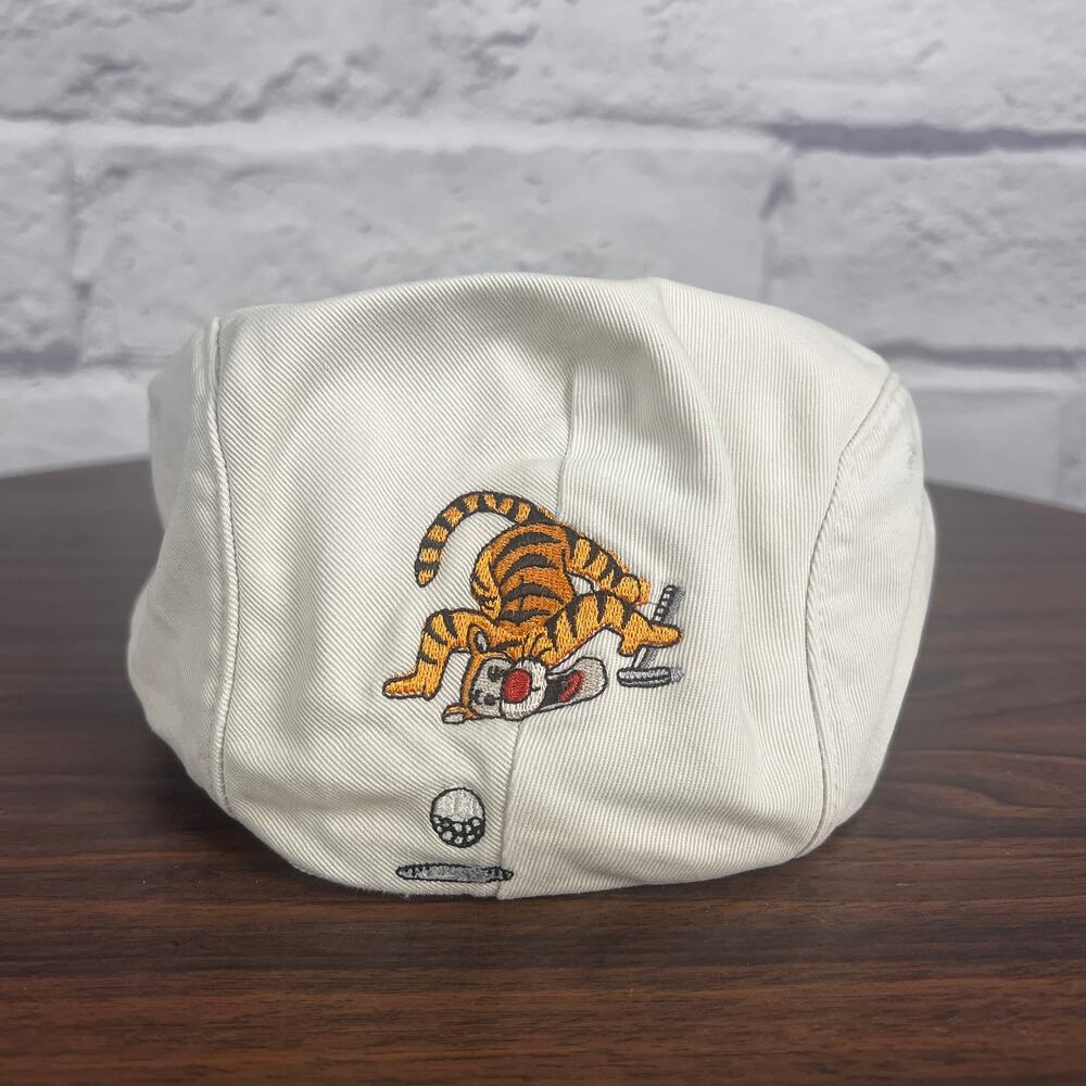 Walt Disney World Mens‎ L Vintage Preppy Old Money Dadcore Tigger Golf Flat Cap - Picture 2 of 9